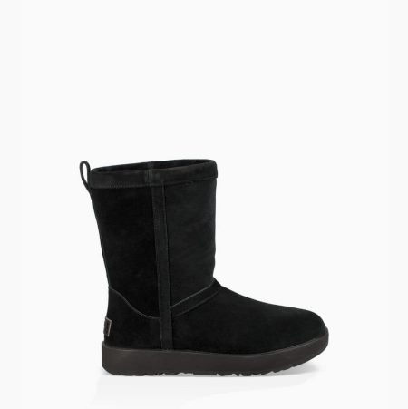 UGG Classic Short Weather Black Boots for Women (KFAU89170)